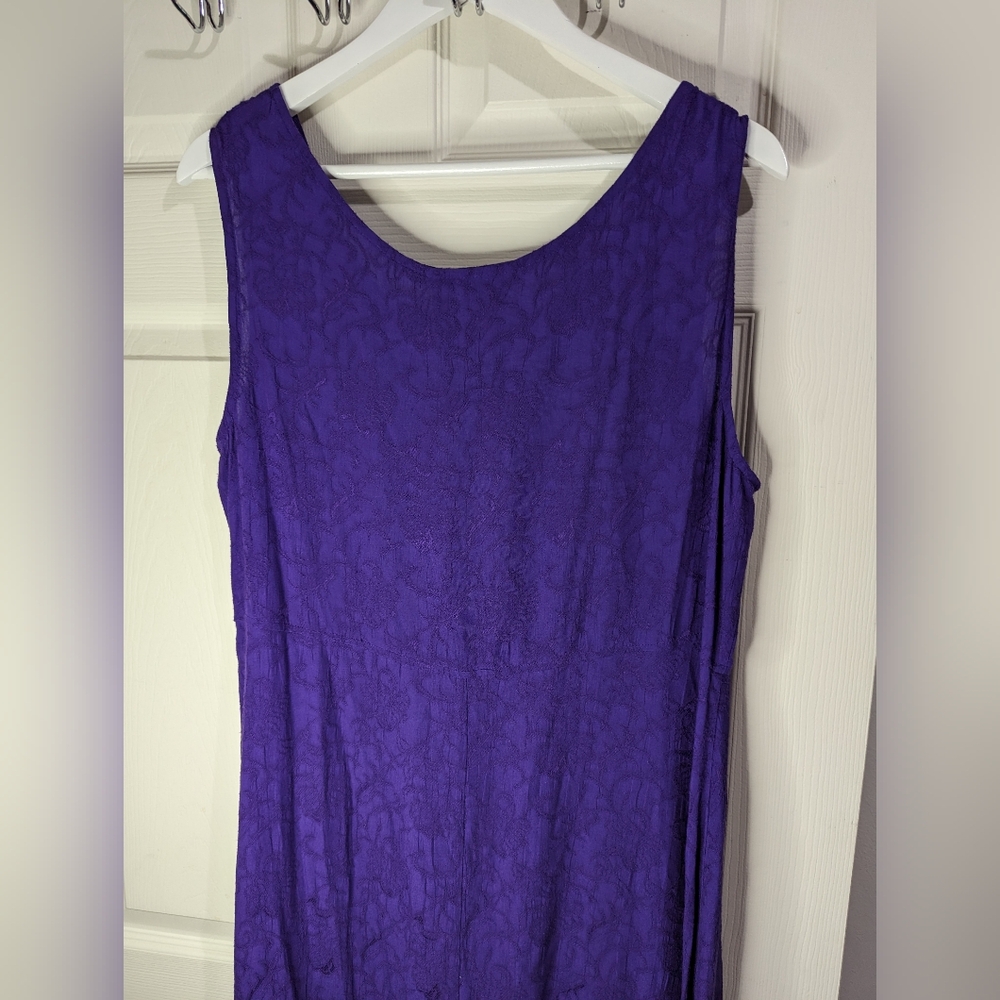 Karin Stevens purple textured sleeveless vintage dress size 12 - Picture 3 of 6